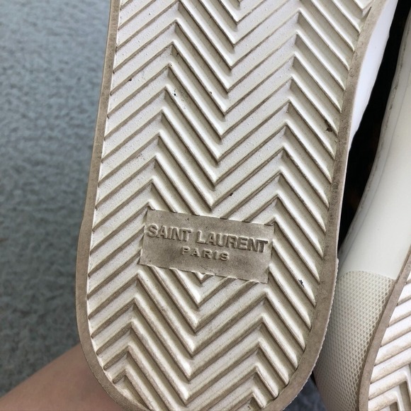 Saint Laurent Ponyhair Calf Sneakers Womens 38.5 8.5 Slip On Comfort Streetwear - Picture 8 of 13